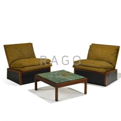 Appraisal: MILO BAUGHMAN THAYER COGGIN Pair of lounge chairs and coffee