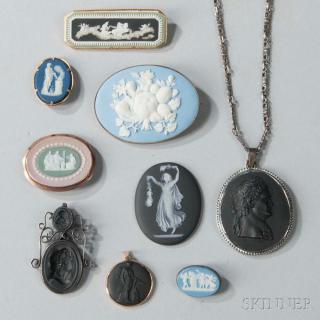 Appraisal: Nine Wedgwood Brooches and Medallions England th to th century