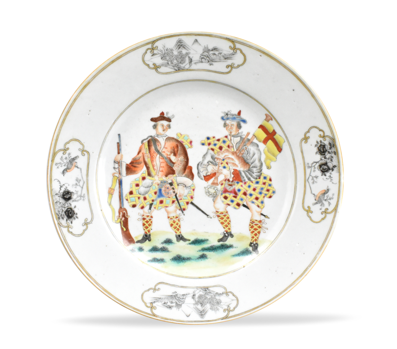 Appraisal: A Chinese export Scotsman enamel plate dating from the th