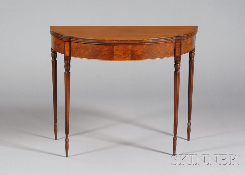 Appraisal: Federal Cherry Inlaid Card Table possibly northern coastal New England