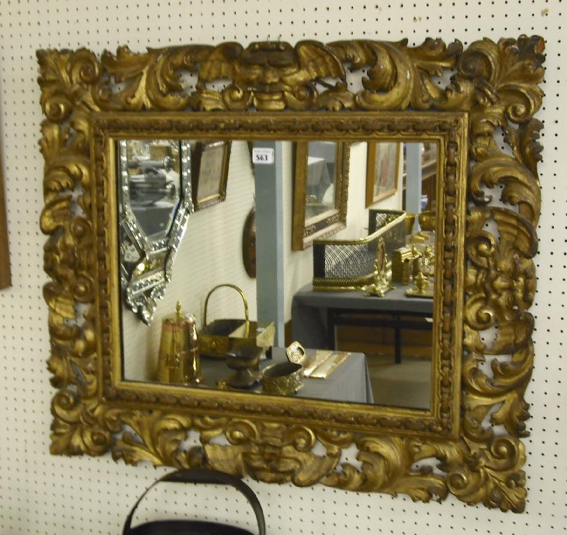 Appraisal: th century Florentine style gilded mirror the x plate within