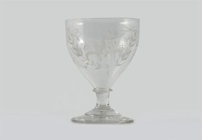 Appraisal: Masonic interest a glass goblet engraved with masonic emblems and