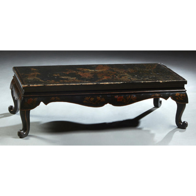 Appraisal: Chinese Black Lacquer Coffee Table early th c the top