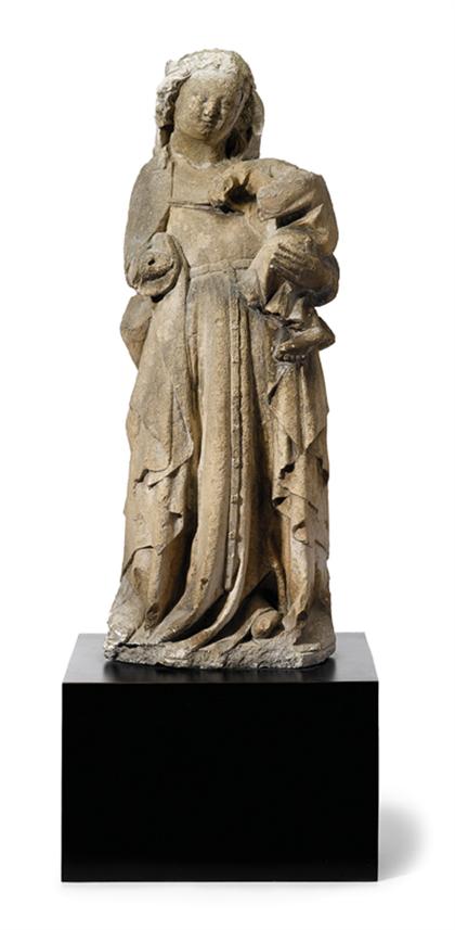 Appraisal: Late Gothic Continental carved limestone Madonna and Child probably french