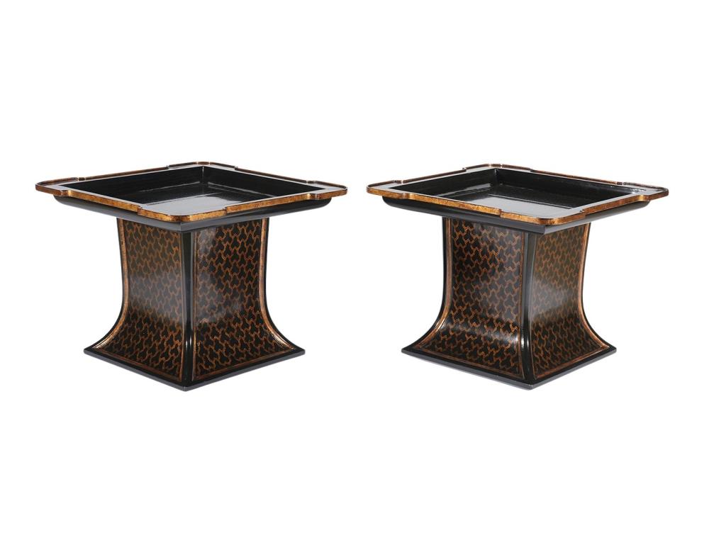 Appraisal: PAIR GREGORIUS PINEO ISHIZAWA SIDE TABLESIshizawa side tables by Gregorius