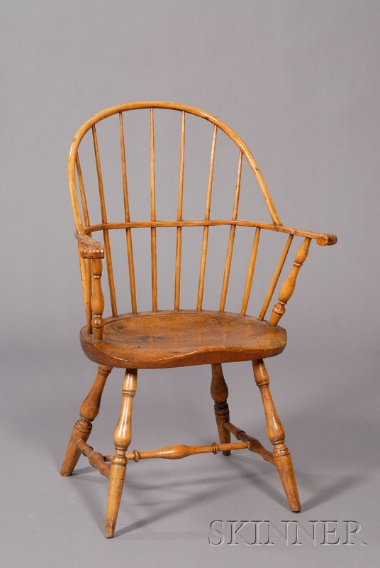 Appraisal: Ash and Maple Sack-back Windsor Chair southern New England late