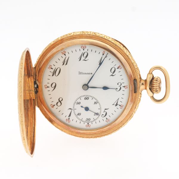 Appraisal: ILLINOIS GOLD HUNTERS POCKET WATCH mm case Ten size jewel