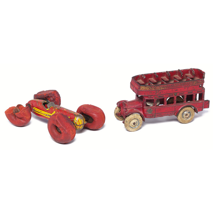 Appraisal: Max Racer race car and Kenton double decker bus with