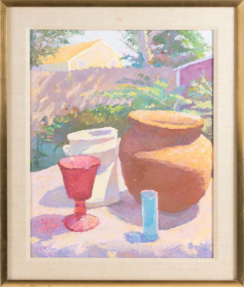 Appraisal: HILDA NEILY MASSACHUSETTS FLORIDA B OUTDOOR STILL LIFE OIL ON