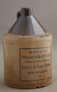 Appraisal: New Orleans Stoneware Jug th c labeled Estat New Orleans