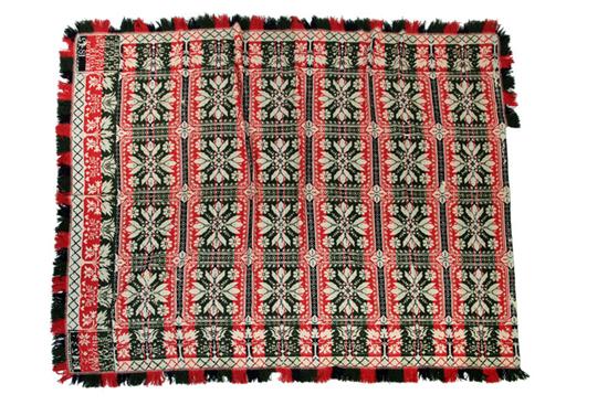 Appraisal: PENNSYLVANIA JACQUARD COVERLET J acob Hausman Lobachsville Berks County wool