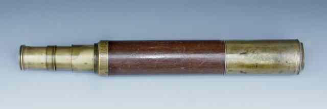 Appraisal: A TH CENTURY MAHOGANY AND BRASS CASED THREE DRAWER TELESCOPE