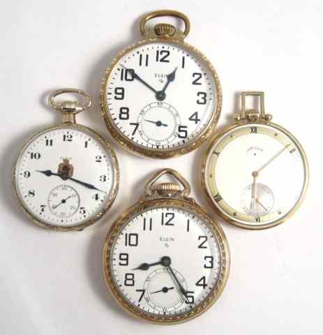 Appraisal: FOUR ELGIN OPENFACE POCKET WATCHES model grade size jewels V