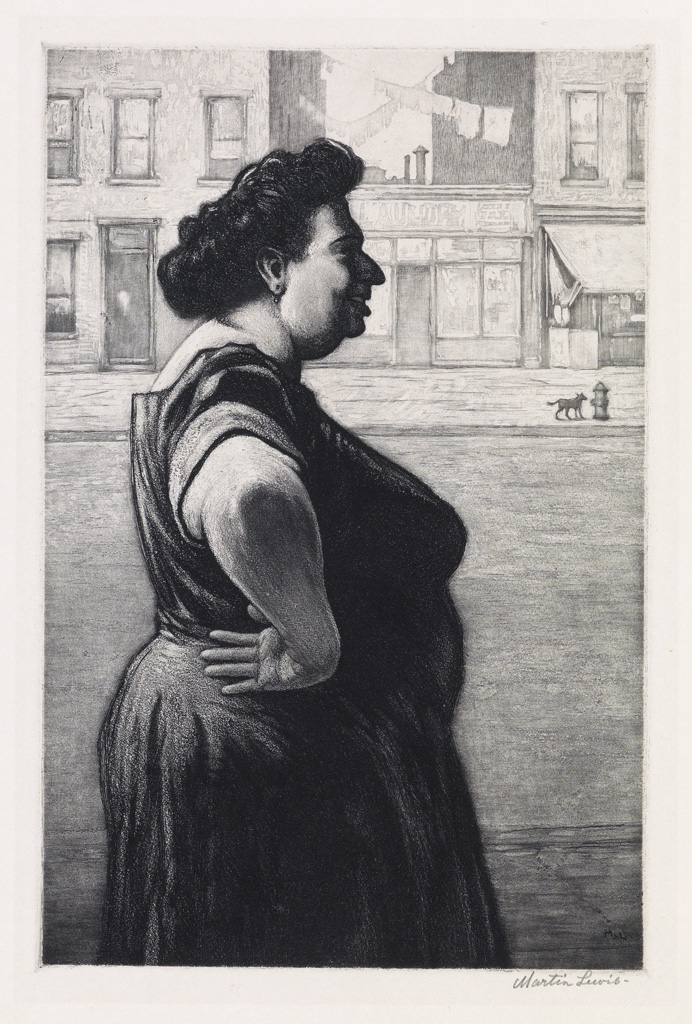 Appraisal: MARTIN LEWIS Boss of the Block Etching and aquatint circa