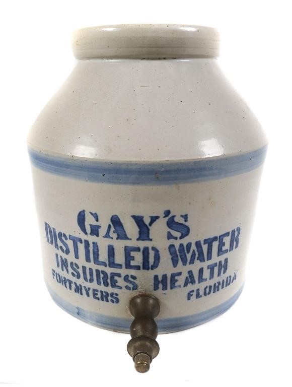 Appraisal: Antique nicely glazed very heavy approx gallon water jug Gay's