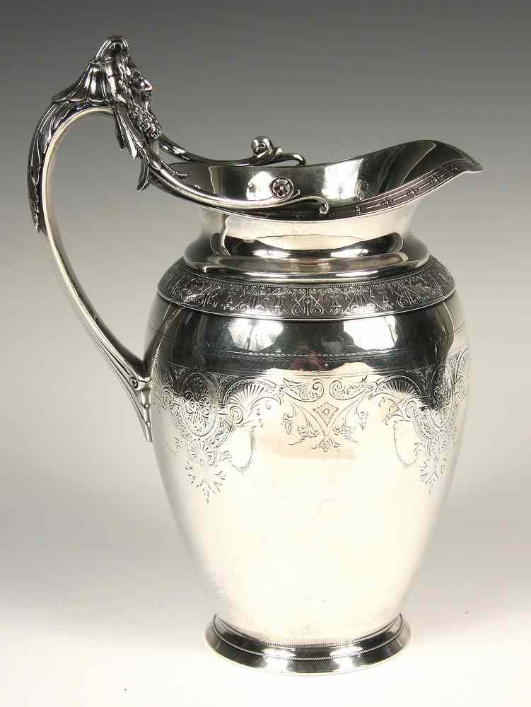 Appraisal: VICTORIAN STERLING PITCHER - Gorham Sterling Silver pint Water Pitcher