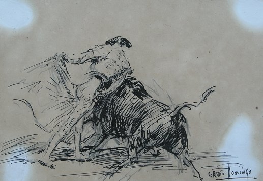 Appraisal: DOMINGO FALLOLA Roberto Spain - Bullfighter Pen Ink '' x