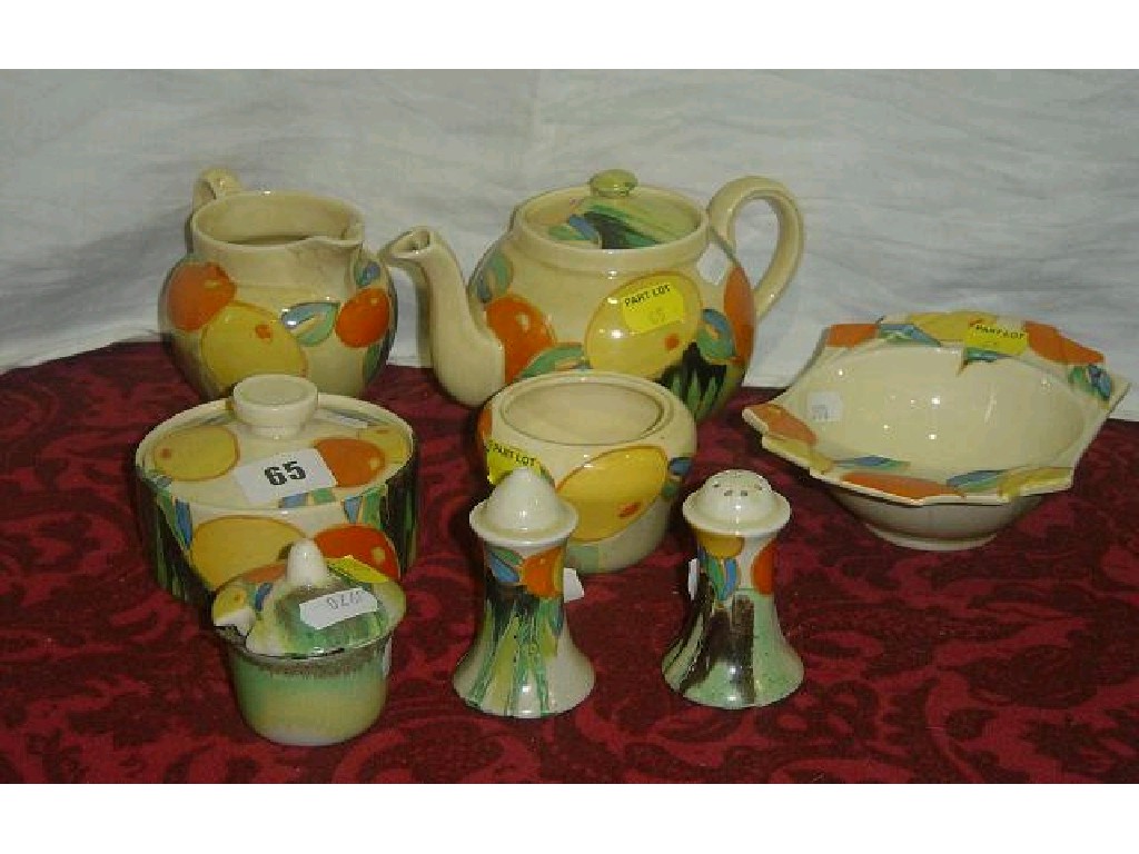 Appraisal: A collection of Clarice Cliff Bizarre Sungay pattern wares with