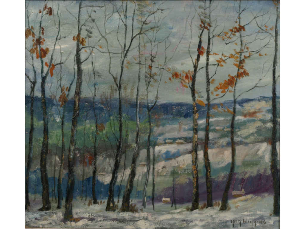 Appraisal: Guy Wiggins NY CT - Connecticut Winter oil on canvas