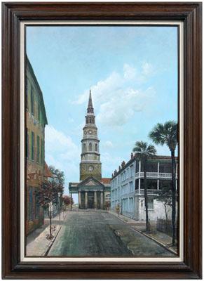 Appraisal: Charleston South Carolina painting view of St Philip s church