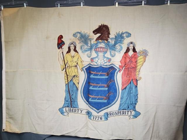 Appraisal: Vintage New Jersey state flag by Nylanin Bunting nylon and