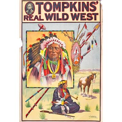 Appraisal: TOMPKINS REAL WILD WEST POSTERS Four by the Donaldson Lithograph