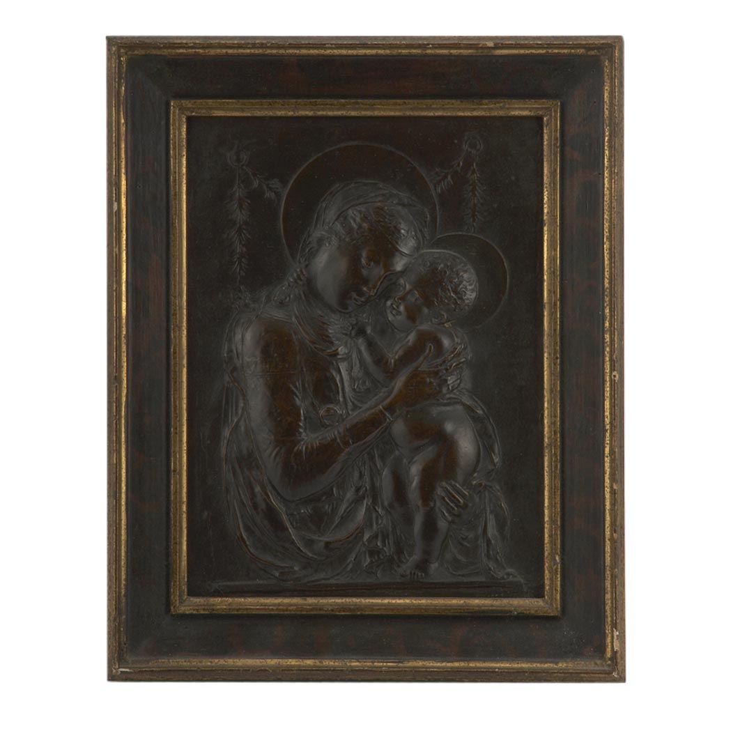 Appraisal: Continental Bronze Relief Plaque th Century Of the Madonna and