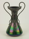 Appraisal: VASE - Art Nouveau Loetz glass vase with pewter mounted