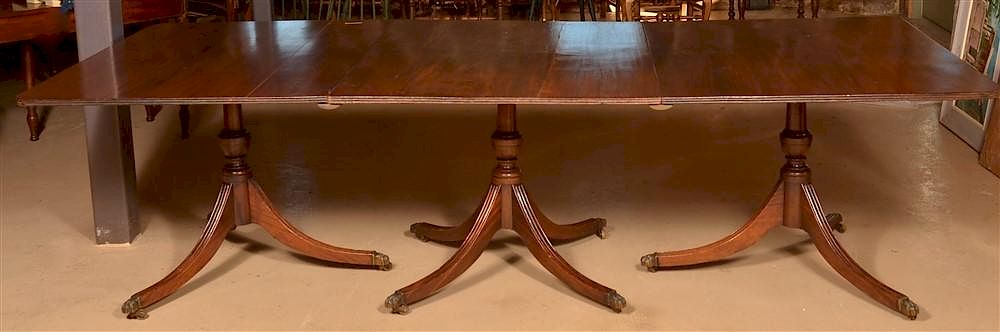 Appraisal: th C English Mahogany Part Banquet Table th C English