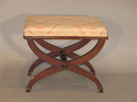 Appraisal: REGENCY STYLE MAHOGANY OTTOMAN Mid- th century the rectangular padded