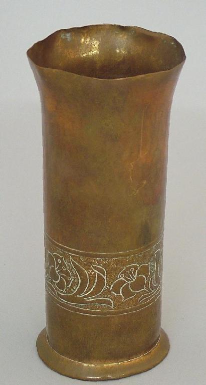 Appraisal: Keswick School of Industrial Arts copper spill vase decorated with