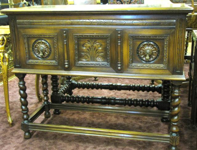 Appraisal: Kittinger Baroque period-style side board with one drawer carved front