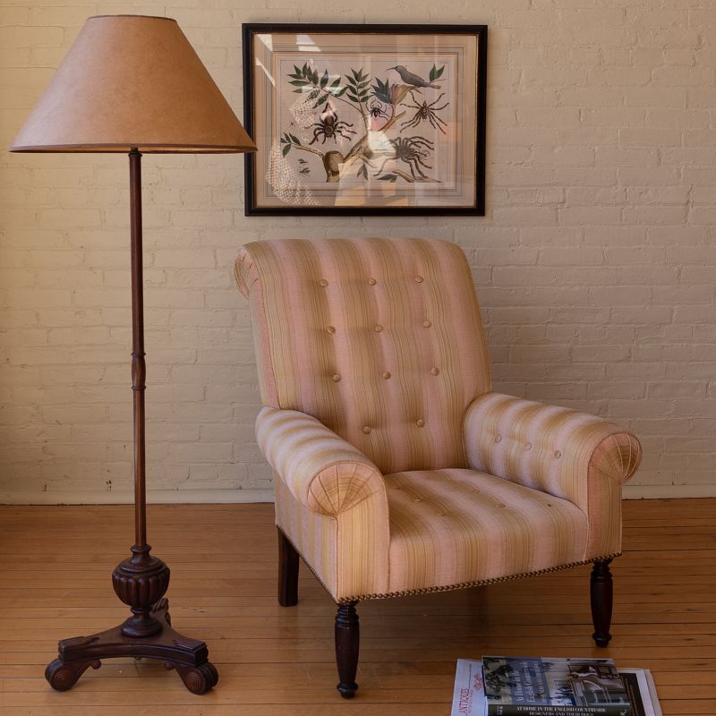 Appraisal: Victorian Mahogany Upholstered Armchair x X in height of seat