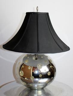 Appraisal: Modern mirrored ball glass lamp with polka dots h x