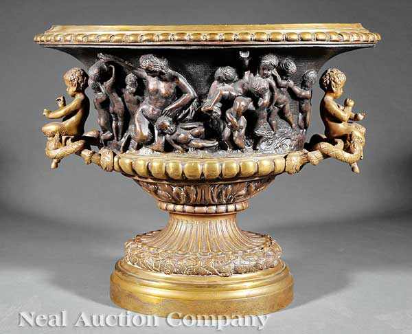 Appraisal: A Louis XVI-Style Gilt and Patinated Bronze Jardini re lobed