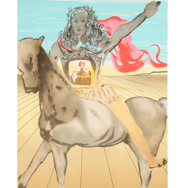 Appraisal: Salvador Dali lithograph Chevalier Surrealiste with certificate of authenticity in