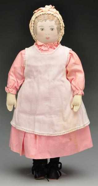 Appraisal: Moravian Cloth Polly Heckewelder Doll Description Made by the Ladies