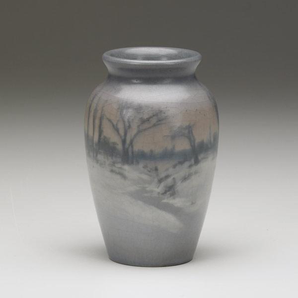 Appraisal: ROOKWOOD Scenic Vellum vase by Sallie Coyne with a snow-covered