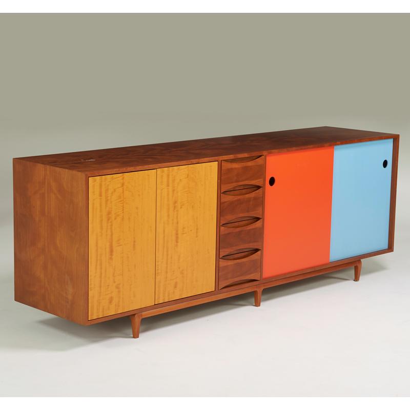 Appraisal: STYLE OF ARNE VODDER Cabinet ca s Teak enameled wood