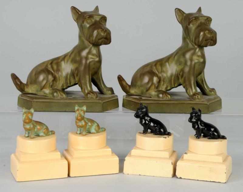 Appraisal: Lot of Pairs of Scottie Bookends Description Spelter Two of