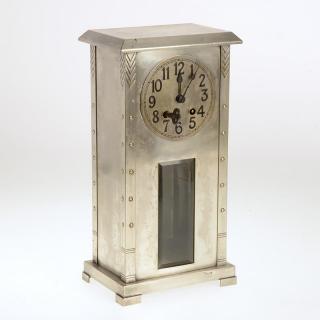 Appraisal: WMF Art Deco silvered metal mantel clock WMF Art Deco