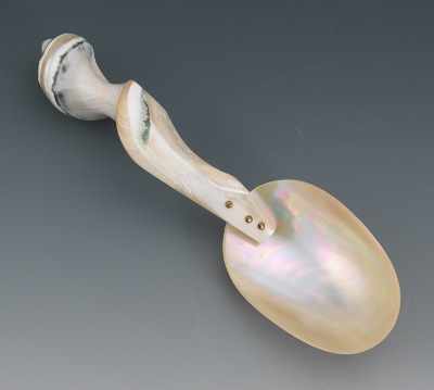 Appraisal: A Mother of Pearl Serving Spoon Fashioned from sections of