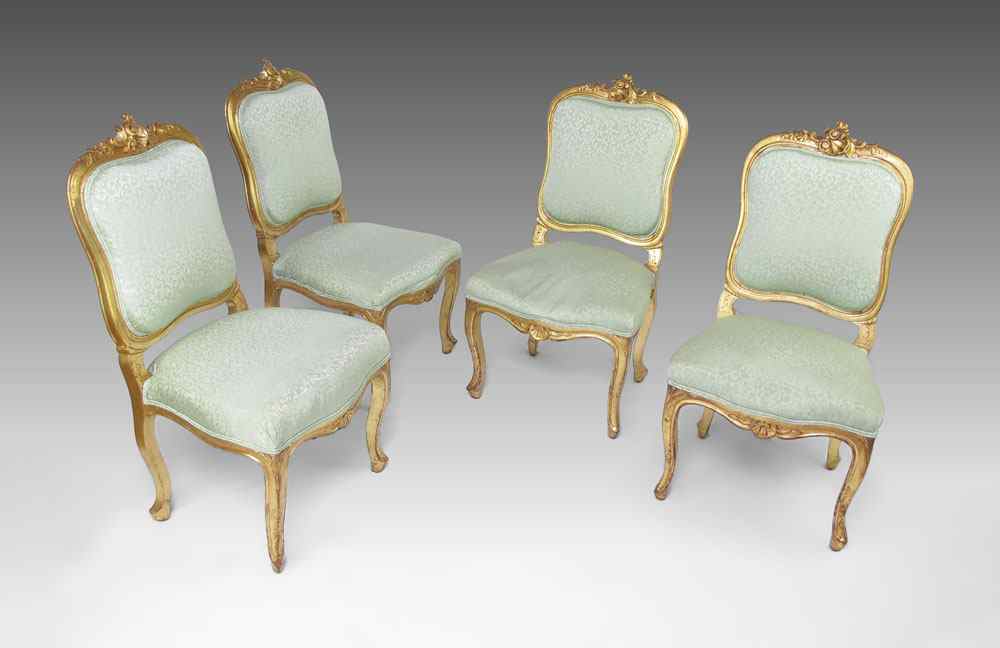 Appraisal: SET OF LOUIS XV STYLE GILT WOOD CHAIRS Carved top