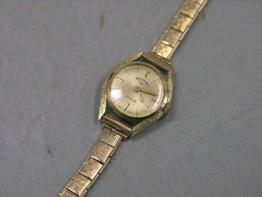 Appraisal: A lady's ct gold Rotary wristwatch with ct gold strap