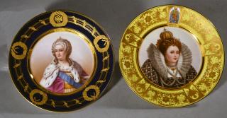 Appraisal: Two Royal portrait Plates Two Royal portrait plates Catherine the