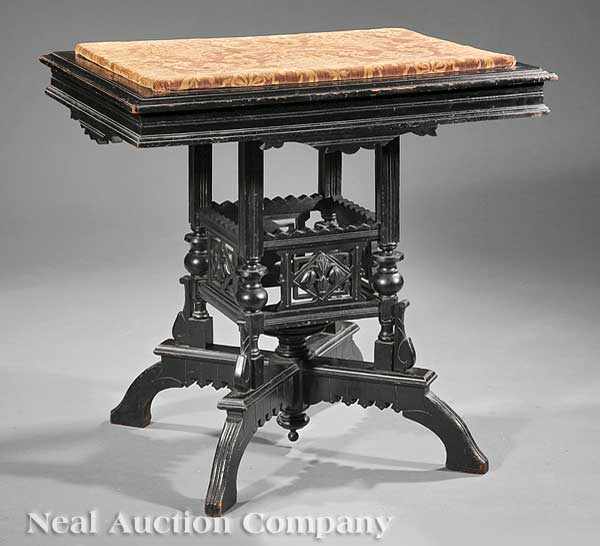 Appraisal: An American Aesthetic Ebonized Side Table late th c inset