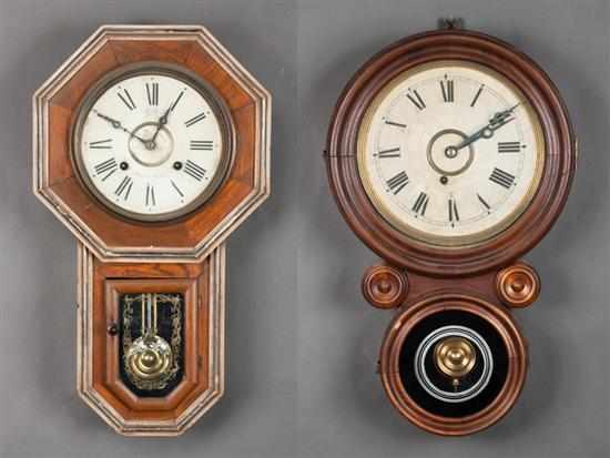 Appraisal: Takano oak regulator clock and a Victorian walnut regulator clock