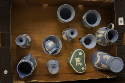 Appraisal: A collection of Wedgwood Jasperware to include Vases Trinket Boxes