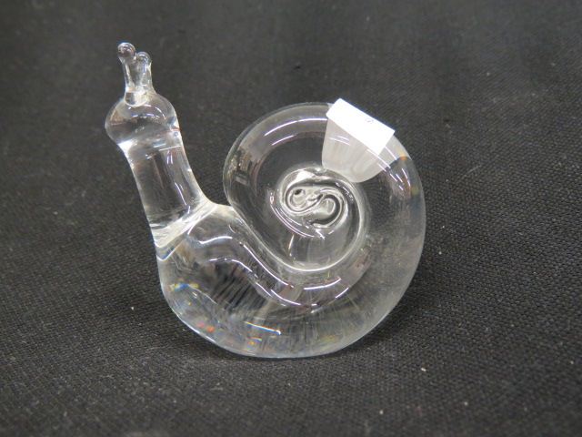 Appraisal: Steuben Crystal Figurine of a Snail tall signed excellent