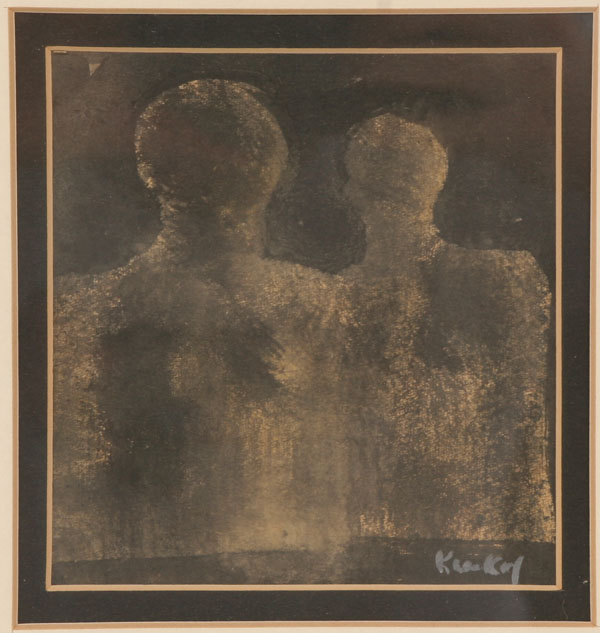 Appraisal: George Kunkel American - silhouette of two figures watercolor signed